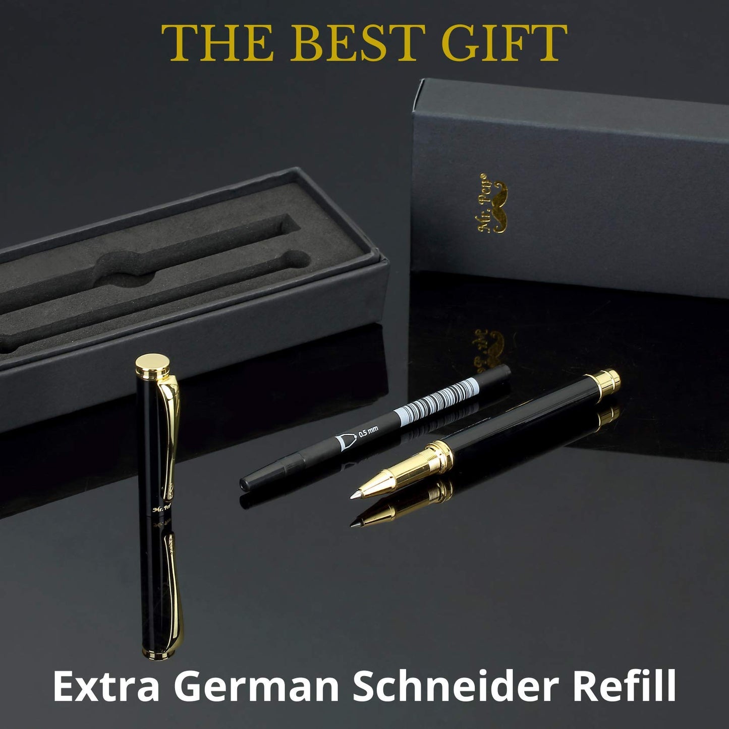 Mr. Pen- Luxury Pen, Black Barrel, Black Ink, Fancy Pen, Fancy Pens for Men, Nice Pens for Men, Pen Gift, Writing Pens, Metal Pen, Fancy Pens for - WoodArtSupply