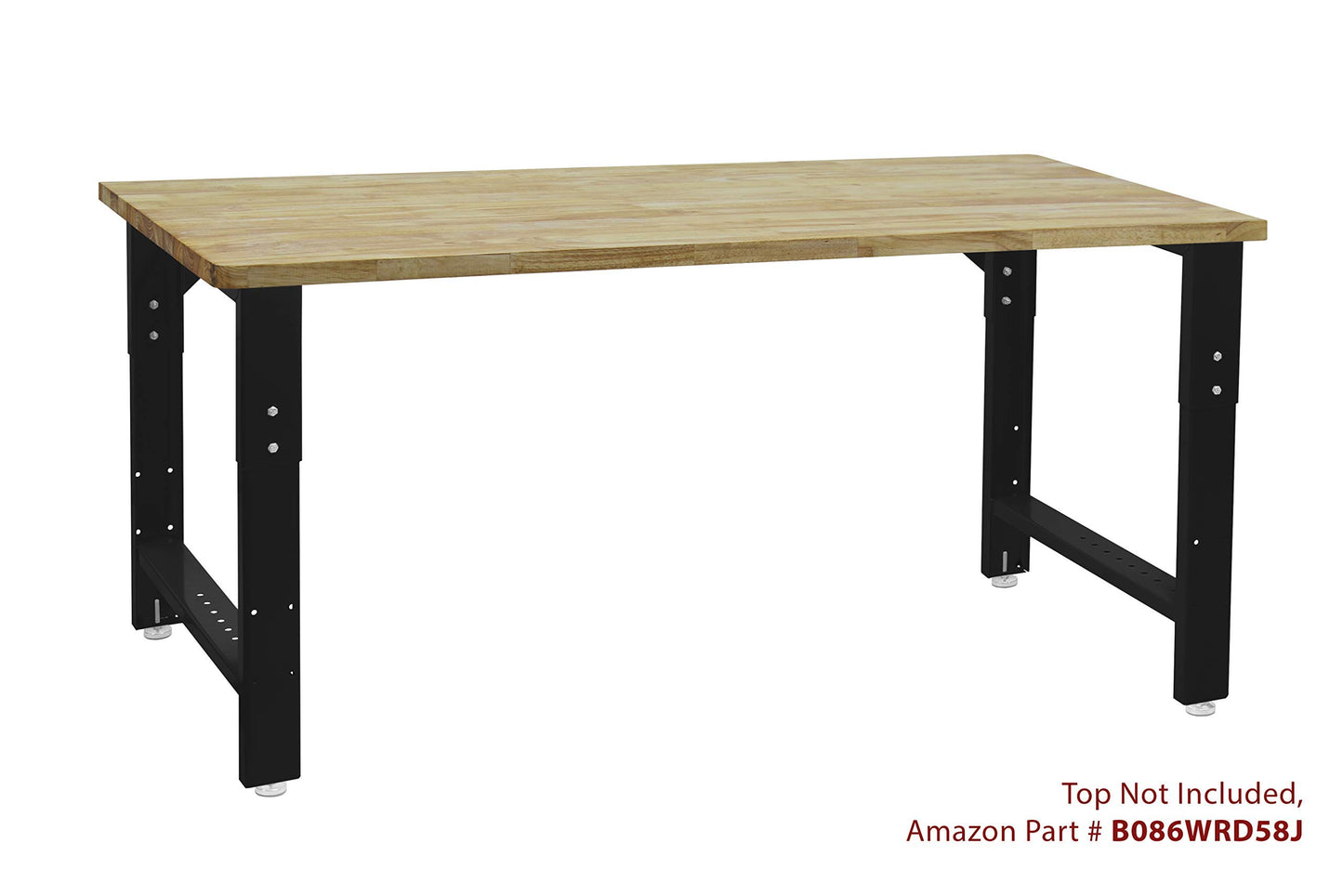 Workbench Table Frame 20" Depth - Black - 29" to 35" Height Adjustable - by BenchPro - WoodArtSupply