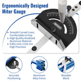 UOKRR Miter Gauge for Table Saw w/ 20 Inch-36 Inch Telescoping Aluminum Miter Fence & Bar/Precision Repetitive Cut Flip Stop / 60° Angled Ends for UOKRR