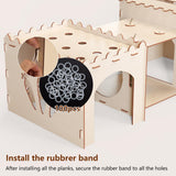 Woiworco Extra Large Rabbit Castle Hideout Bunny House with 3 Houses and Toys, Wooden Bunny Hideout Indoor Large Rabbit Hutch Play Houses and Woiworco