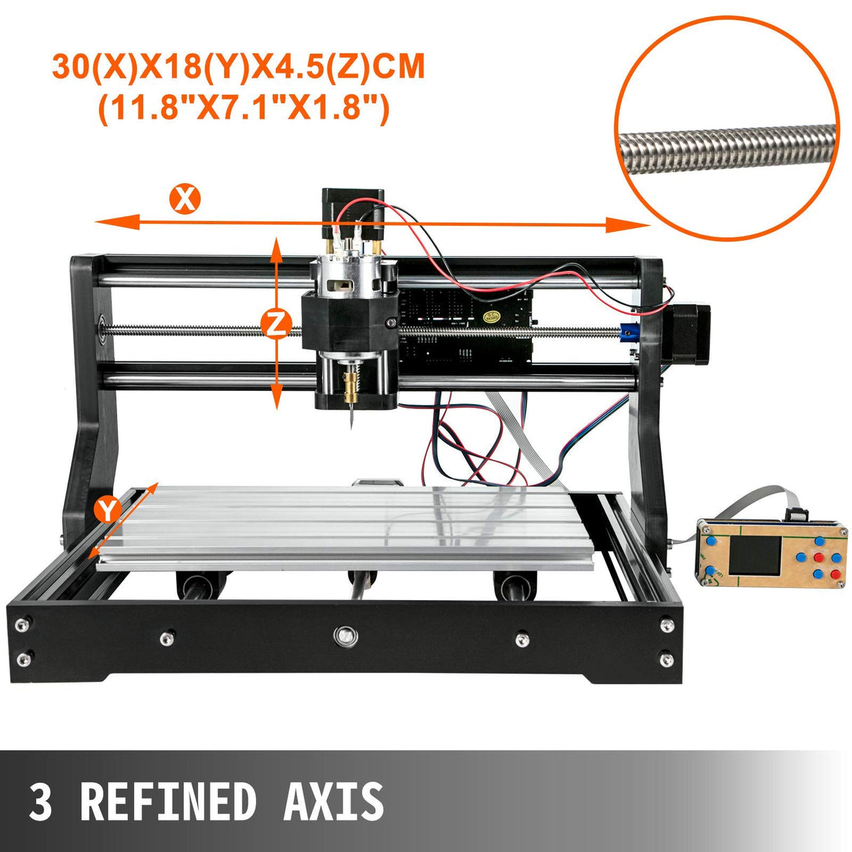 VEVOR CNC 3018-PRO Router Machine 3 Axis GRBL Control with Offline Controller Plastic Acrylic PCB PVC Wood Carving Milling Engraving Machine XYZ VEVOR