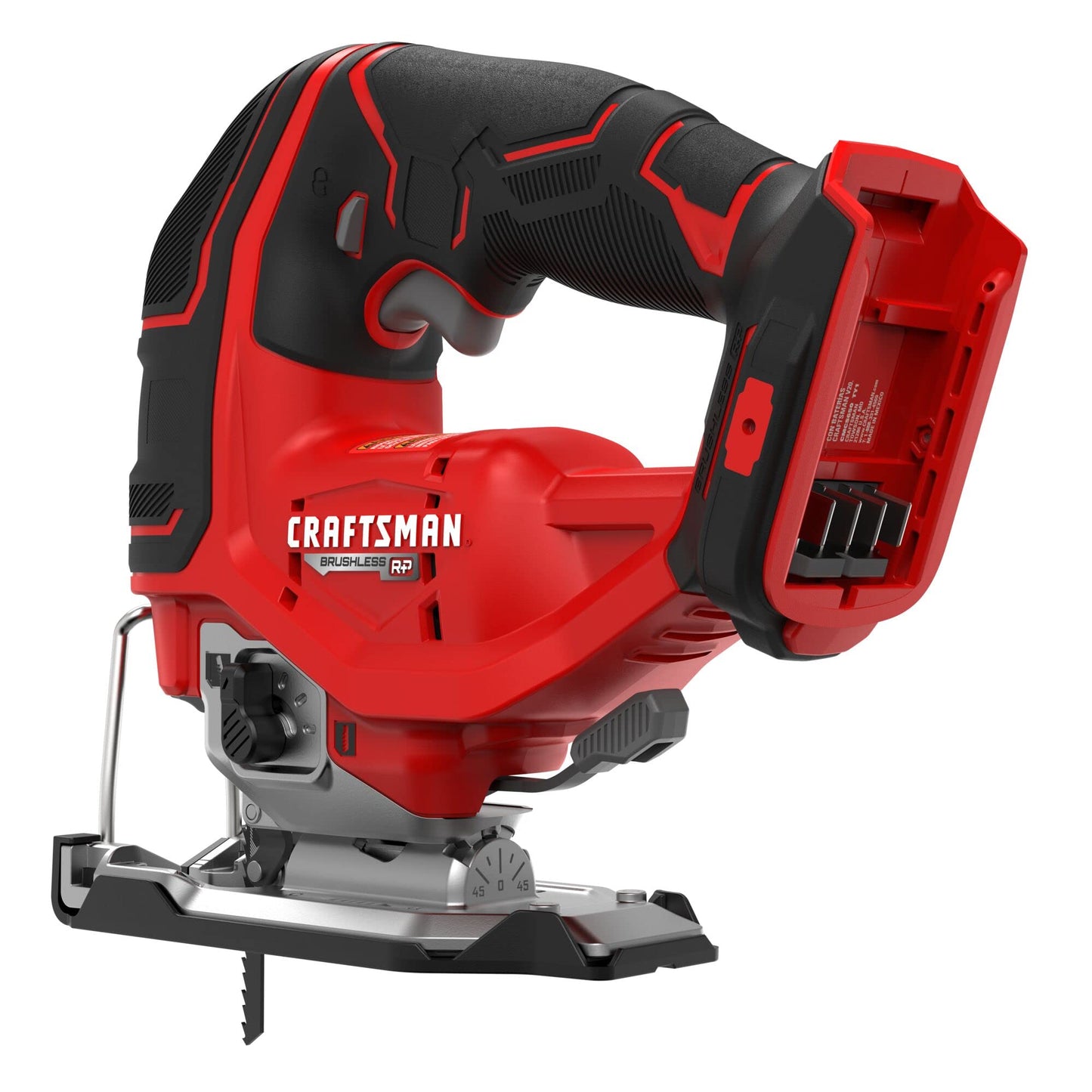 CRAFTSMAN V20 RP Cordless Jig Saw, 3 Orbital Settings, Up to 3,200 SPM, Variable Speed Keyless, Bare Tool Only (CMCS650B) - WoodArtSupply