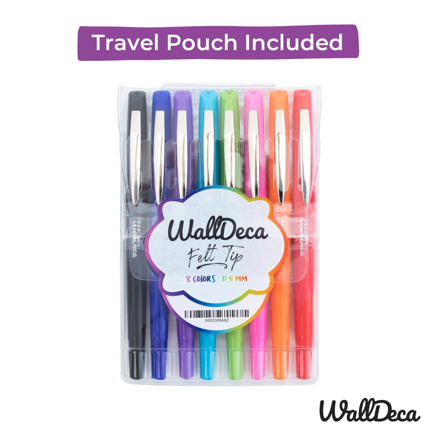 WallDeca Felt Tip Pens, Fine Point Color Pens (0.5mm), Colorful Journal Pens, Planner Pens, Made for Everyday Writing, Journals, Notes and Doodling, - WoodArtSupply