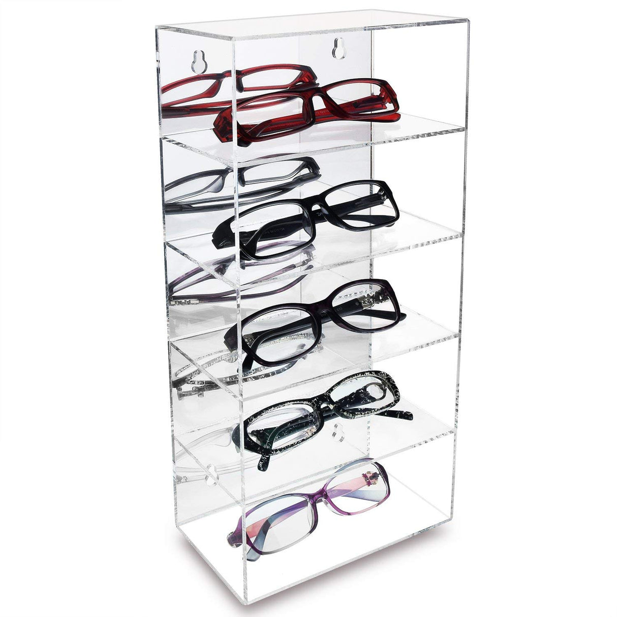 Ikee Design Mirrored Back Acrylic Display Case, 5-Level Collection Display Case for Mini Funko Pop Figures, Sunglasses Rack, Freestanding or Ikee Design