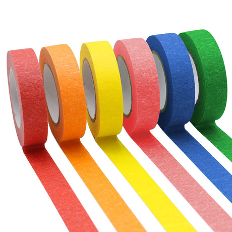 OWLKELA Colored Masking 16 Yard Per Roll, 6 Rolls Rainbow Colors for Bullet Journals, Party Decorations, DIY Craft OWLKELA