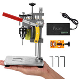 Mini Bench Drill Press, LAKIX Small Benchtop Drill Press High Precison, Low Noise, Compact Size Desktop Drilling Machine, 7-Speed B10 Chuck for LAKIX