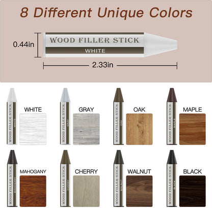 SEISSO Wood Filler Stick, 8 Colors Furniture Crayons for Scratches, Wax Filler Stick Wood Repair Kit, Perfect for Restore Hardwood Floor, Holes,