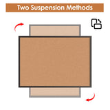 Board2by Cork Board Bulletin Board 36 x 48, Black Wood Framed 4x3 Corkboard, Office Board for Wall Cork, Large Wall Mounted Notice Pin Board with 18 Board2by