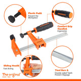 Jorgensen 6” Bar Clamp Set, 2-Pack Steel F Clamp Light Duty, 300 lbs Load Limited, for Woodworking, Metalworking, DIY Jorgensen