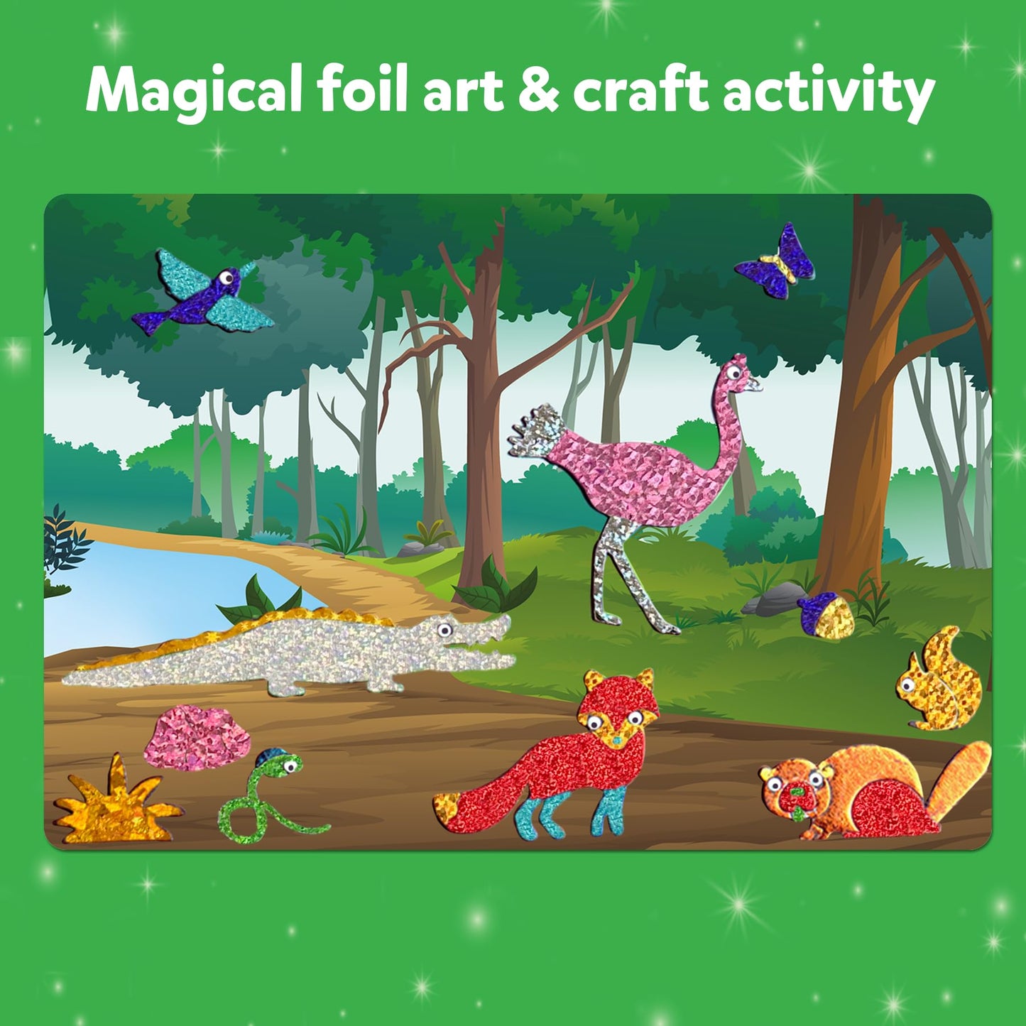 Skillmatics Art & Craft Activity - Foil Fun Animals, No Mess Art for Kids, Craft Kits & Supplies, DIY Creative Activity, Gifts for Boys & Girls Ages - WoodArtSupply