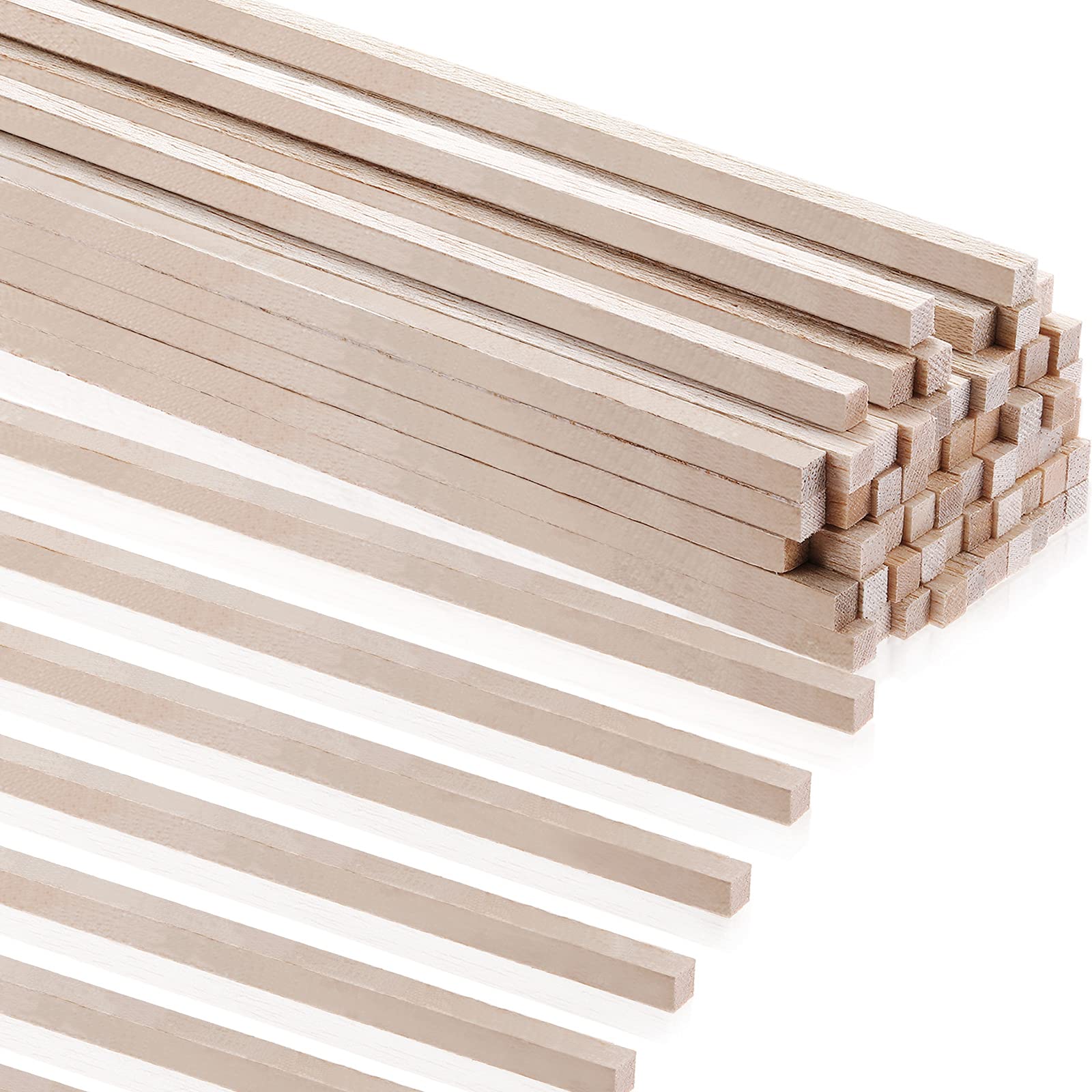 Wood Strips Balsa Square Wooden Dowels 1/4 Inch Square Dowel Rods 12 Inch Long Hardwood Square Dowel Unfinished Wood Sticks Wooden Dowel Sticks - WoodArtSupply