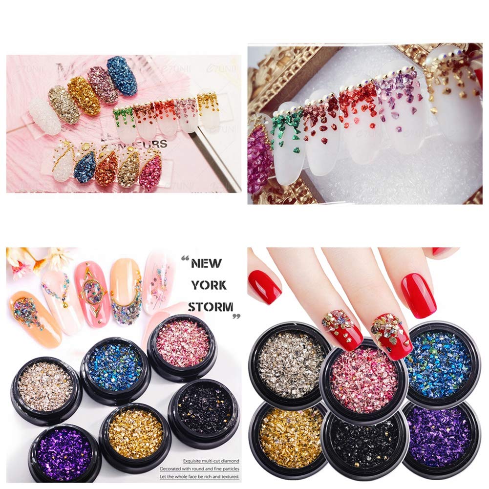 Crushed Glass Irregular Metallic Chips Sprinkles Chunky Glitter Gold Plated 100g 2-4mm for Nail Arts Craft DIY Vase Filler Epoxy Resin Mold Cmidy