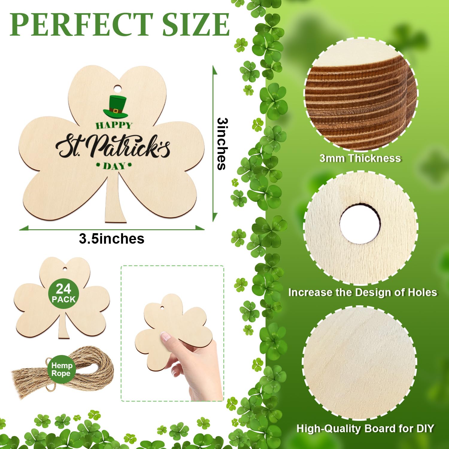Sophena Large Size 7inch Wooden Christmas Ornaments to Paint, DIY Blank Unfinished Round Wood Discs Ornament for Crafts Hanging Decorations(10PCS)