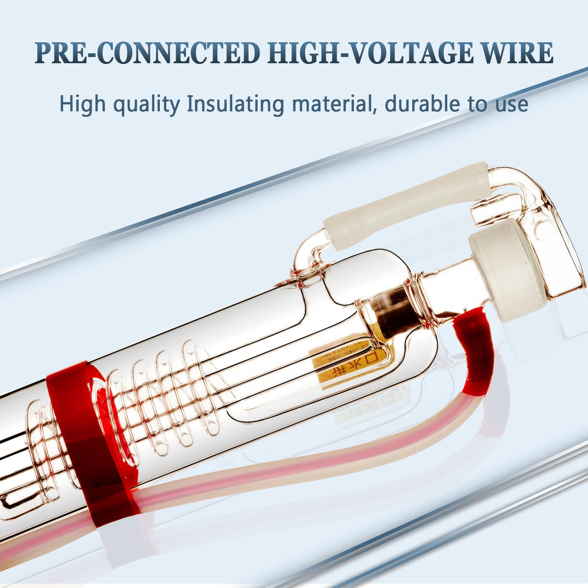 MCWlaser 60W CO2 Laser Tube Glass Laser Tube with Length 1000mm Dia.55mm 6000hrs MTTF for 60-70W CO2 Laser Engraving and Cutting Machine MCWlaser