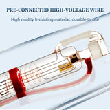 MCWlaser 60W CO2 Laser Tube Glass Laser Tube with Length 1000mm Dia.55mm 6000hrs MTTF for 60-70W CO2 Laser Engraving and Cutting Machine MCWlaser