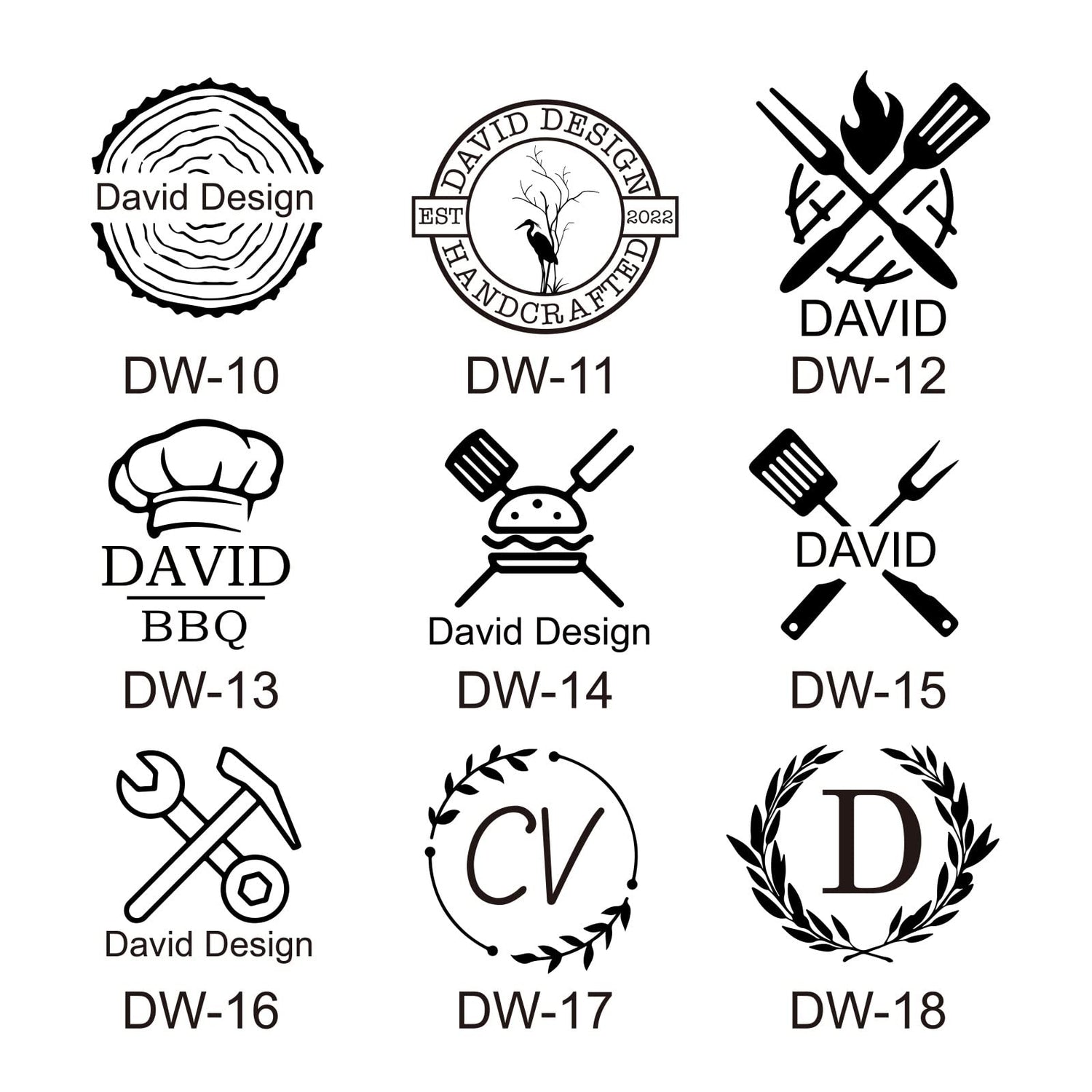 Personalised Deironply Wood Branding Iron - Custom Brass Stamp with Handle for Unique Crafting Deironply