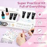 Modelones Poly Nail Gel Kit 8 Rosy Pink Colors with 48W LED Nail Lamp Poly Extension Gel Complete Nail Art Tools Professional Starter Manicure Kit modelones