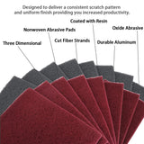 QZATTCAEN 8 Scuff Pad Variety Pack, 4 Each Maroon, Gray, Scuffing, Scouring, Sanding, Cleaning, Blending, Paint Surface Prep Adhesion - 6" x 9" QZATTCAEN