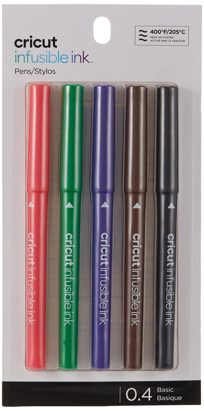 Cricut Infusible Ink Pens, Basic Fine-Point Markers (0.4) for DIY, 5 count