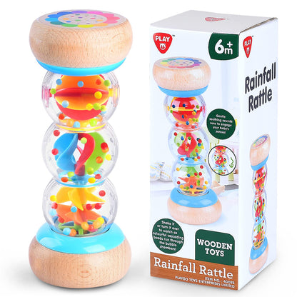 Rainmaker - 7 inch Wooden Rain Stick Montessori Toys for Babies 6-12 Months,Baby Rattle Shaker Sensory Developmental Toy,Raindrops Musical Instrument