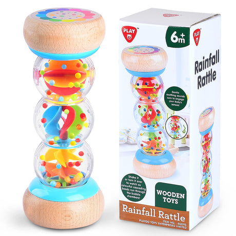 Rainmaker - 7 inch Wooden Rain Stick Montessori Toys for Babies 6-12 Months,Baby Rattle Shaker Sensory Developmental Toy,Raindrops Musical Instrument PLAY