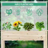 COSTWAY Raised Garden Bed, Elevated Wooden Planter Box Stand for Vegetables, Fruit, Herbs, Flower, Standing Gardening Box for Backyard, Patio, COSTWAY