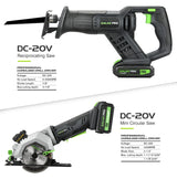GALAX PRO Circular Saw and Reciprocating Saw Combo Kit with 1pcs 4.0Ah Lithium Battery and One Charger, 7 Saw Blades and Tool Bag GALAX PRO