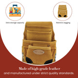 Style n Craft 10-Pocket Carpenter’s Nail & Tool Pouch, Heavy-Duty Leather Tool Pouch, Perfect and Durable Full-Grain Leather Pouch, Yellow with Black Style N Craft