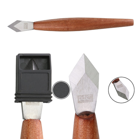 Marking Knife with Plastic Protector, Marking Gauge Woodworking, Premium Woodworking Tool with High Speed Steel Sharp Blade, Beautiful Rose Wood MKC