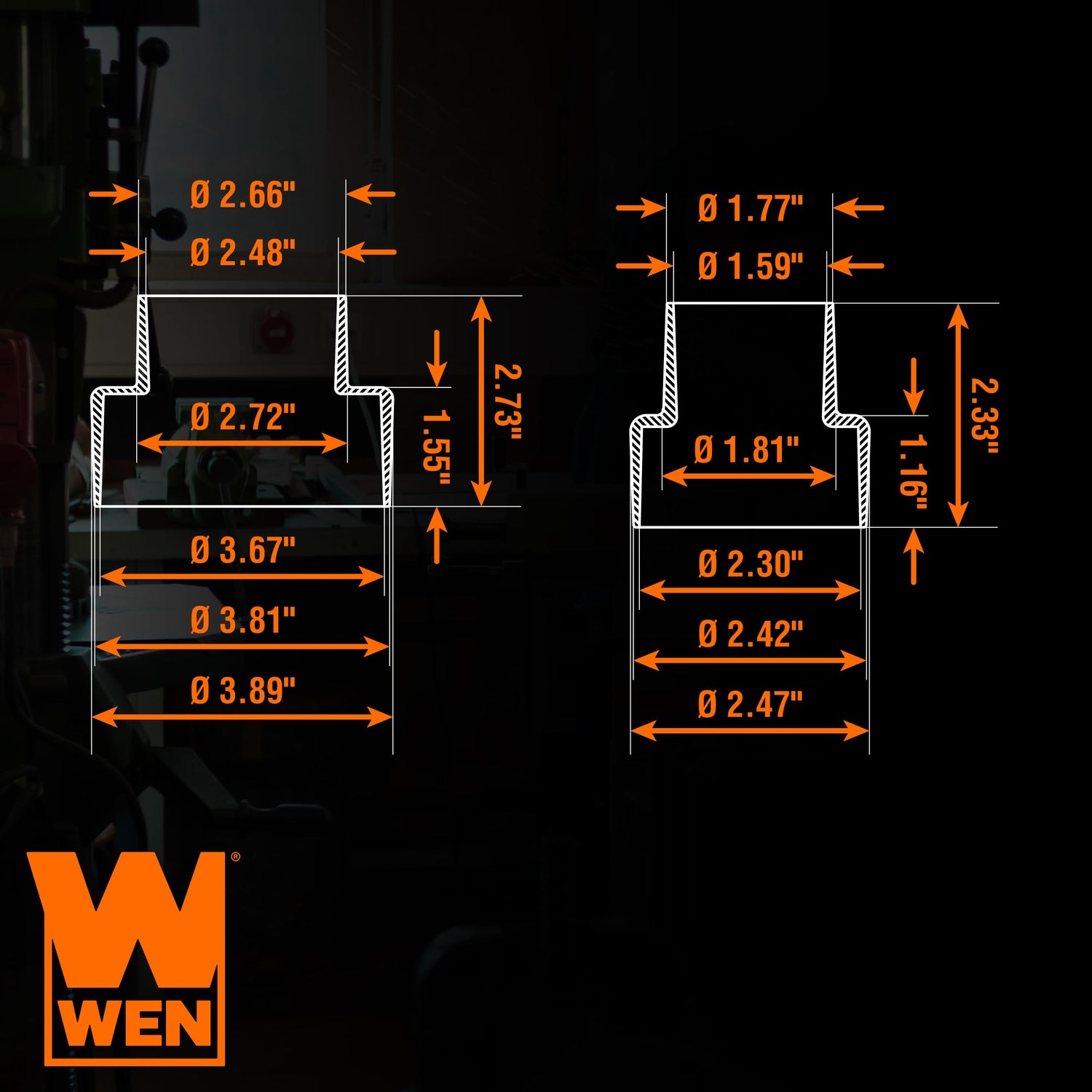 WEN 5-Step Modular Dust Hose Reducer and Adapter Set (DCA014) WEN