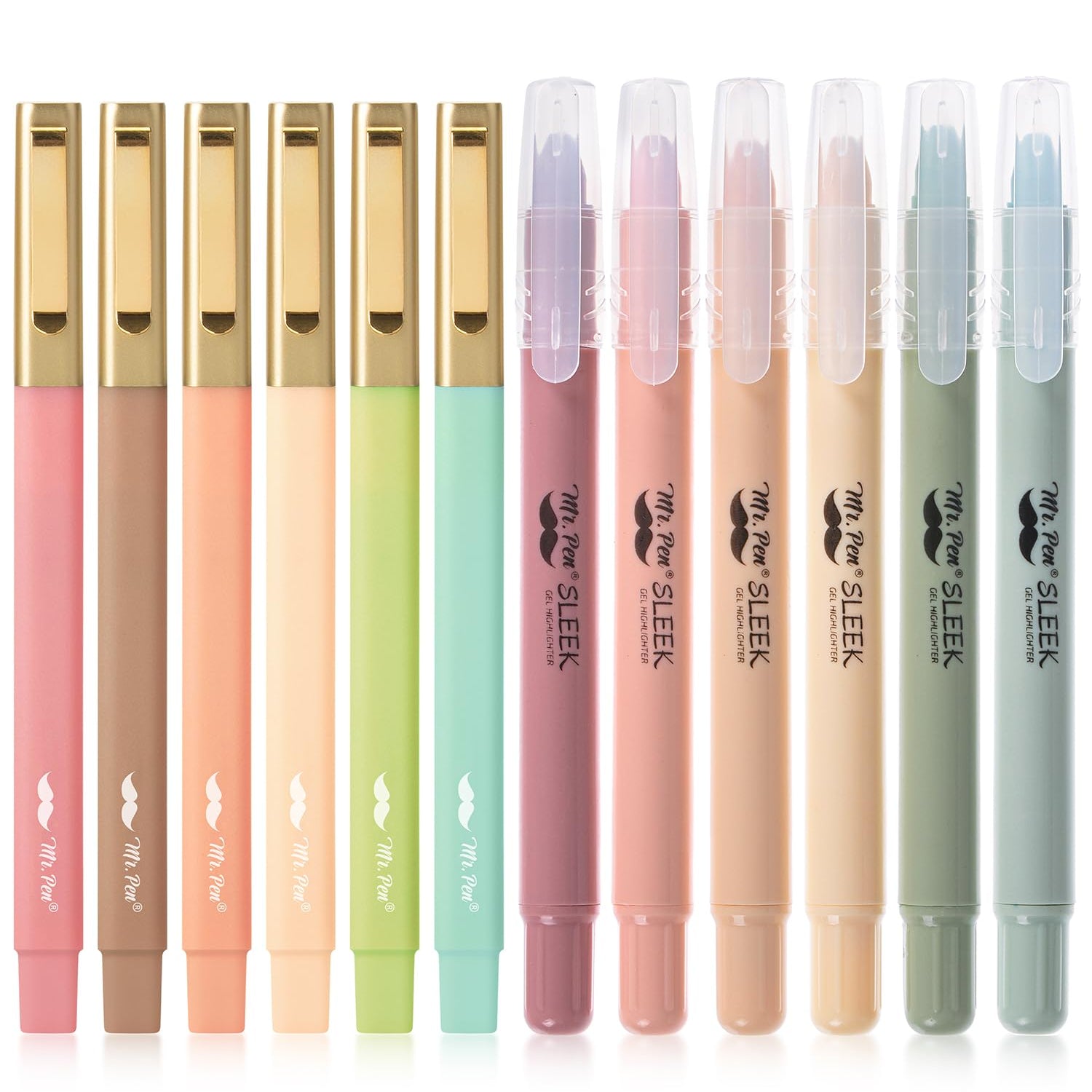 Mr. Pen- Aesthetic Gel Highlighters and Pens No Bleed, 12 Pack, Pastel Colors Bible Highlighters and Pens No Bleed, Bible Pens No Bleed Through, Mr. Pen
