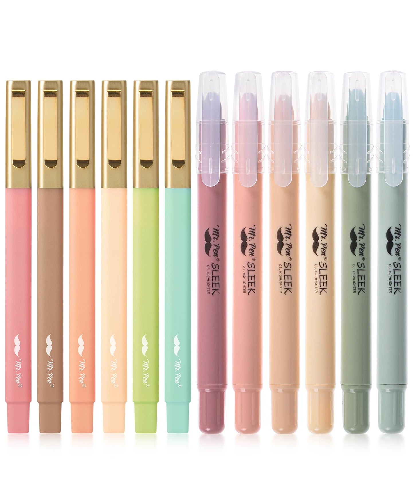 Mr. Pen- Aesthetic Gel Highlighters and Pens No Bleed, 12 Pack, Pastel Colors Bible Highlighters and Pens No Bleed, Bible Pens No Bleed Through,