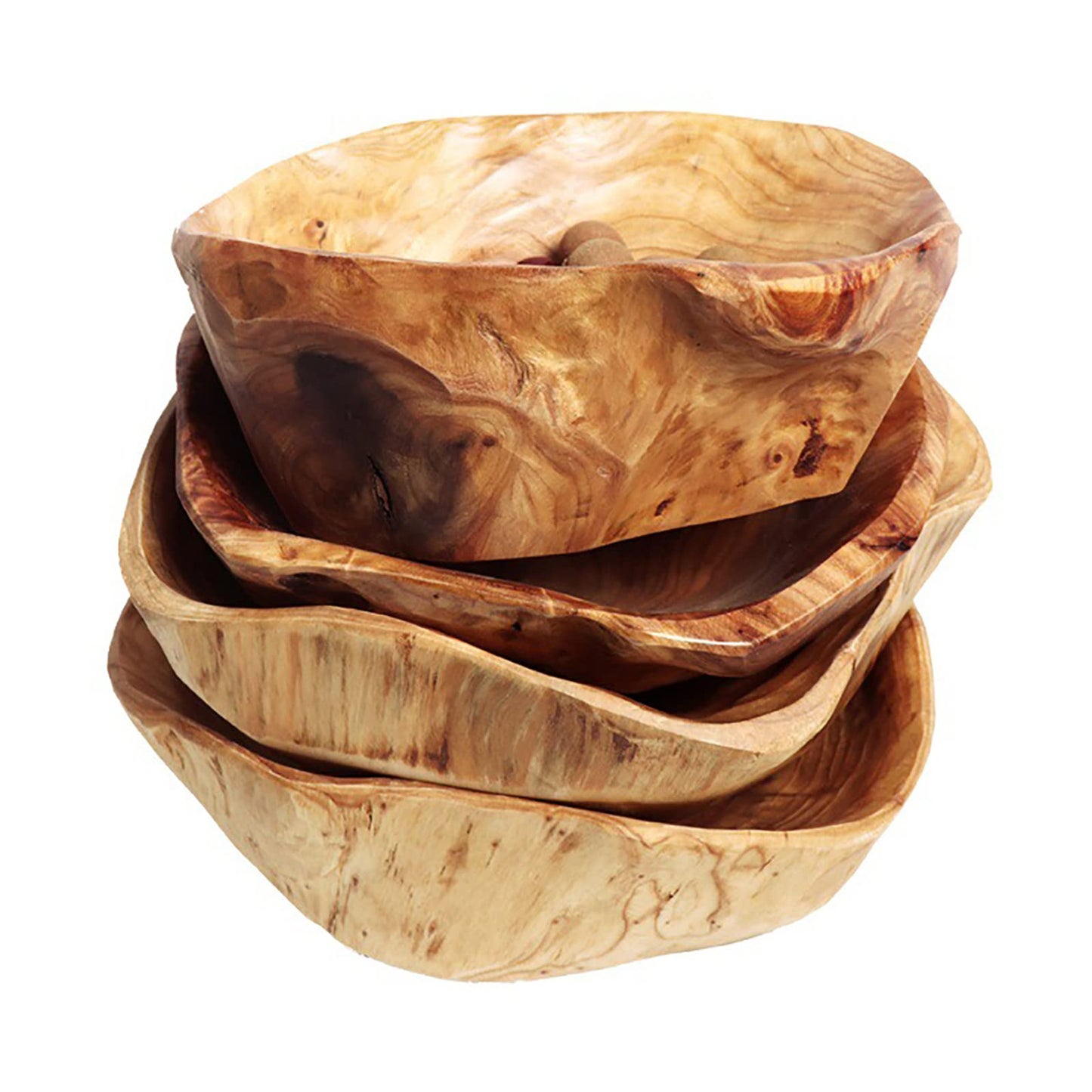 JFFLYIT Creative Wood Bowl Root Carved Bowl Handmade Natural Real Wood Candy Serving Bowl 10"-12" - WoodArtSupply