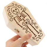 GANAZONO Unfinished Wood Coffin Halloween Coffin Box Small Unfinished Wood Funeral Coffin with Hinged Lid DIY Keepsake Casket Coffin Treat Box for GANAZONO