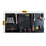 Ultrawall Pegboard Wall Organizer 4 ft. Metal Pegboard Tool Storage Kit with Black Toolboard and Black Accessories Ultrawall