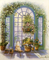 Flowers - Atrium Kitty - by Andres Orpinas - Paper Tole 3D Decoupage Craft Kit Size 8x10 inches K8-1036 DSC