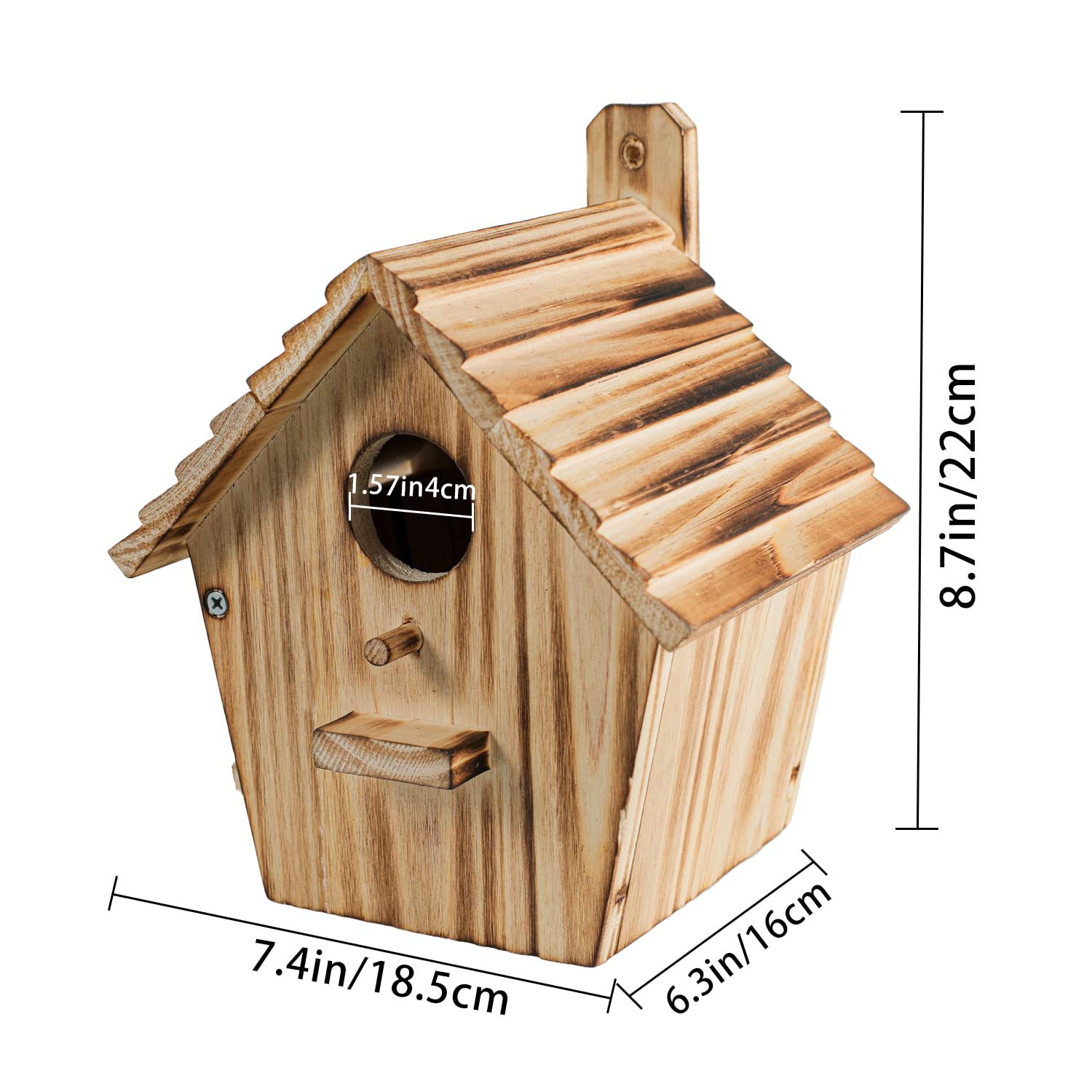 Bird House Bird Houses for Outside with Pole Wooden Bird House for Finch Bluebird House Cardinals Hanging Birdhouse Clearance Garden Country Cottages NATUREYLWL