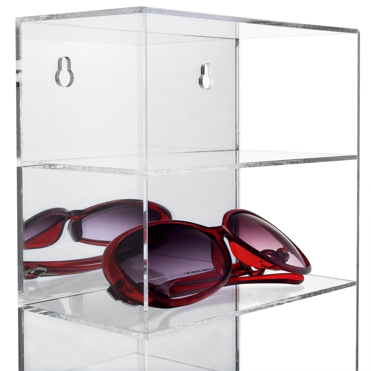 Ikee Design Mirrored Back Acrylic Display Case, 5-Level Collection Display Case for Mini Funko Pop Figures, Sunglasses Rack, Freestanding or Ikee Design