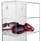 Ikee Design Mirrored Back Acrylic Display Case, 5-Level Collection Display Case for Mini Funko Pop Figures, Sunglasses Rack, Freestanding or Ikee Design