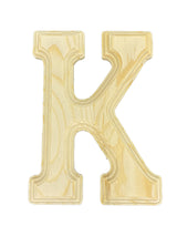 Crafts Central Pine Wood Beveled Wooden Alphabet Letters for Arts & Crafts, Decorations and DIY (K) Crafts Central