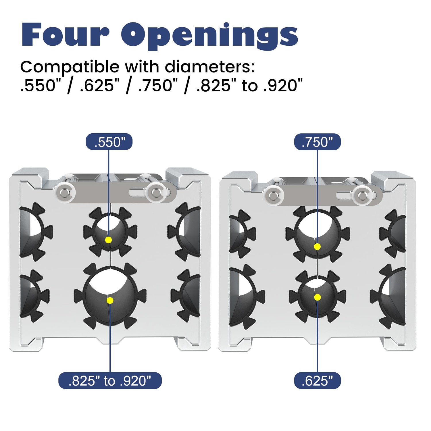 Universal Clamp Collets Barrel with 4 Openings, Constructed from Aircraft Grade Aluminum with Thick Anti-slip Non-Marring Surface SporGain