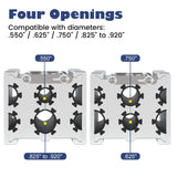 Universal Clamp Collets Barrel with 4 Openings, Constructed from Aircraft Grade Aluminum with Thick Anti-slip Non-Marring Surface SporGain