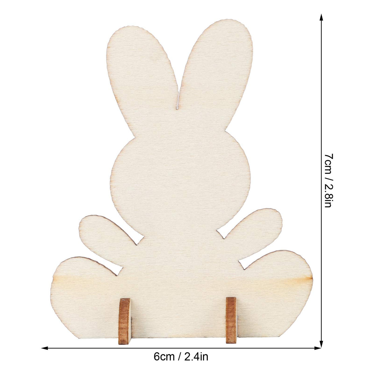 90Pcs Wooden Bunny Cutouts Rabbit Wood Chip Unfinished Craft DIY Home Decoration 3D Ornament Blank for Graffiti Smooth Hztyyier