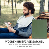 Writers Messenger Wood Box, Retro Wooden Handmade Portable Crossbody Postman Bag, Multi-Function Artist Tool and Brush Storage Box (Green) SHUWND