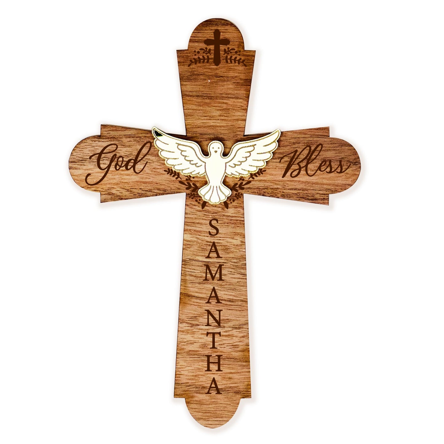 Personalized First Communion Favor | Personalized Wood Cross | Religious Keepsake Baptism Gifts | Wood Sign Personalized Baptism Cross For Girls and - WoodArtSupply