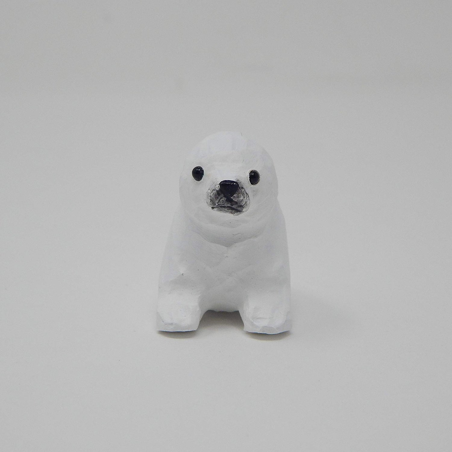 White Seal Figurine Statue Baby Pup Small Animal Sculpture Art Home Decoration Wood Carved Selsela