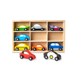 Melissa & Doug Wooden Cars Vehicle Set in Wooden Tray - Toys For Toddlers And Kids Ages 3+ Melissa & Doug