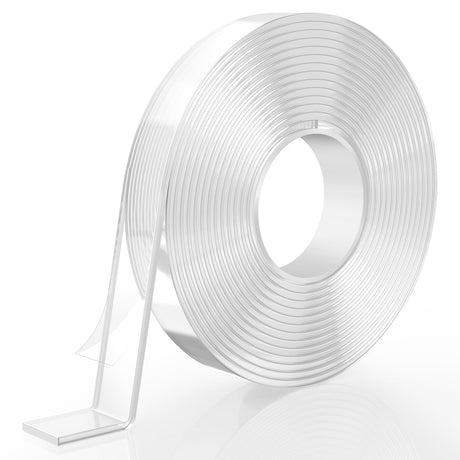 CREGEAR Double Sided Tape Heavy Duty (10 FT/120in), Transparent Nano Tape, Clear Mounting Tape Strong Adhesive Strips, Multipurpose Wall Hanging CREGEAR