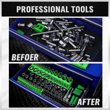 SWANLAKE 6PCS Magnetic Socket Organizer Set, Magnetic Socket Holder, 1/4", 3/8", 1/2" Socket Holds 143 Pieces Magnetic Socket Trays. SWANLAKE GARDEN TOOLS