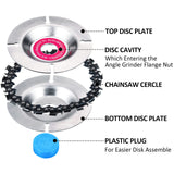 3 Pieces 5/8 Inch Wood Carving Chain Disc 4 Inch 22 Teeth Saw Blade Grinder Wood Carving Disc for 4 Inch/ 4-1/2 Inch Angle Grinder Grinding Shaping Honoson